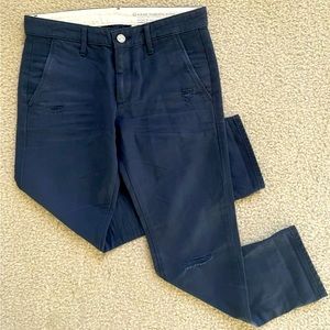 Adriano Goldschmied AG Supply Ex-Boyfriend Khaki Crop Pants Navy Military Sz 24